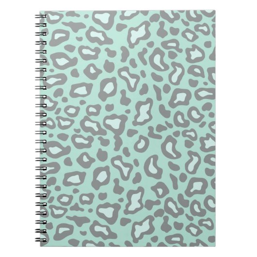 Light Minze Leopard Notebook Notizblock (Vorderseite)