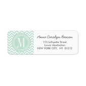 Light Minze Zickzack Zigzag Personalisiert Monogra (Vorne)