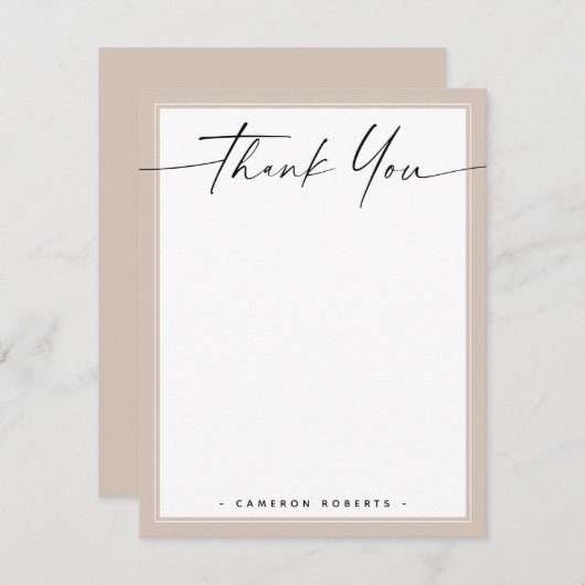 Light mocha braune Grenze hinzufügen Name danke (Vorne/Hinten)