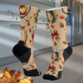 Light Mocha Monogram Nurse Essentials Crew Socks Socken