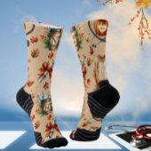 Light Mocha Monogram Nurse Essentials Crew Socks Socken