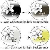 Light Modern Minimal Gray Flower Drawing Thank You Aufkleber