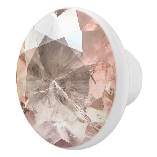 Light Morganite Crystal Muster Keramikknauf (Rechts)