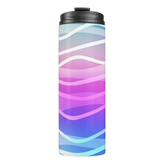 Light Multicolor, Rainbow Layout mit flachen Linie Thermosbecher (Vorderseite)