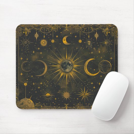 Light Navy und Gold Celestial Mousepad (Mit Mouse)