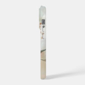 Light Neutral Abstract Botanical with Soft Sage  iPhone Hülle (Linke Seite)