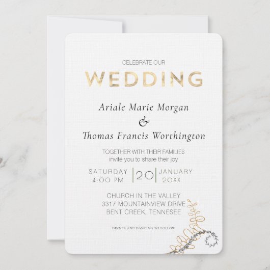 Light Oakwood Modern Einladung (Vorderseite)