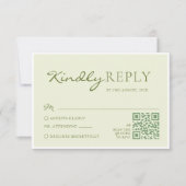 Light Olive Green Wedding RSVP Karte (Vorderseite)