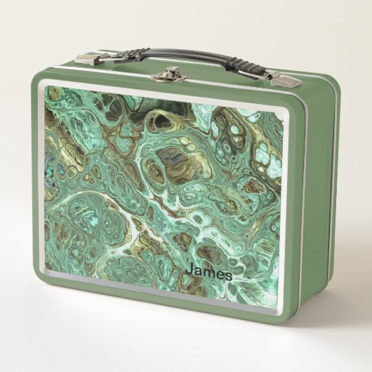 Light Olive Swirl Personalized Lunchbox (Vorderseite)