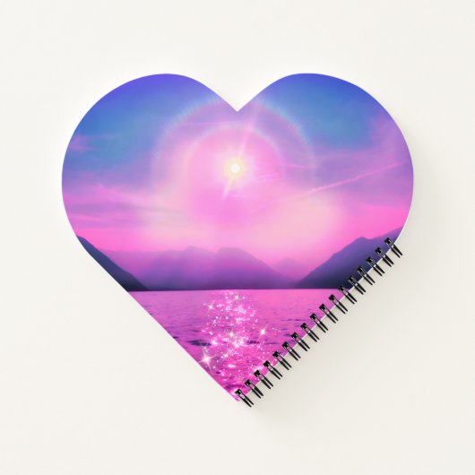 Light on the Water Heart-shaped Notebook Notizblock (Rückseite)