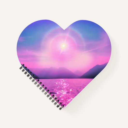 Light on the Water Heart-shaped Notebook Notizblock (Vorderseite)