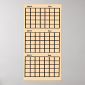 Light Orange 3 Monate Calendar Poster (Vorne)
