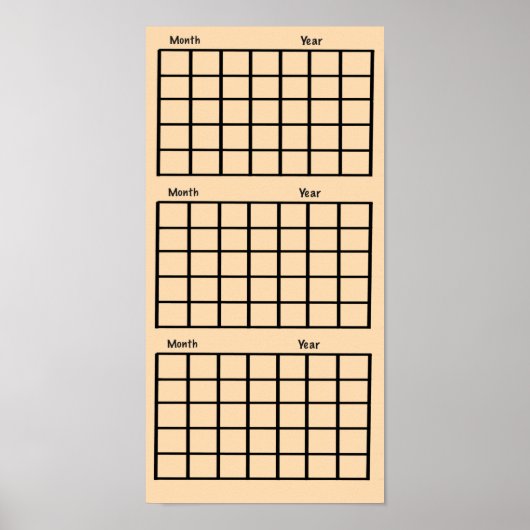 Light Orange 3 Monate Calendar Poster (Vorne)