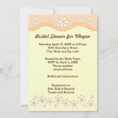 Light Orange 6 Petal Blume Brautparty laden Einladung (Vorderseite)