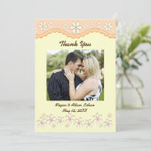 Light Orange 6 Petal Blume Dank Flachkarte Dankeskarte (Stehend Vorderseite)