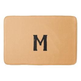 Light Orange Black Monogram Badematte