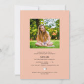 Light Orange Elegante Script 2 Foto Abschluss (Rückseite)