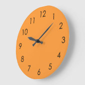 Light Orange Large Black Numbers Wall Clock Große Wanduhr (Winkel)