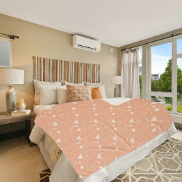 Light Orange Memphis Pattern Sherpa Blanket Sherpadecke