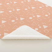 Light Orange Memphis Pattern Sherpa Blanket Sherpadecke (3/4)