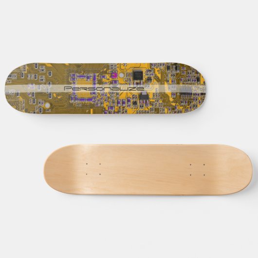 Light Orange PCB Circuit Board Design for IT Pros Skateboard (Horizontal)