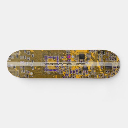 Light Orange PCB Circuit Board Design for IT Pros Skateboard (Horizontal)