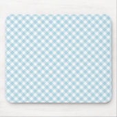 Light Pale Pastel Baby Blue White Diagonal Gingham Mousepad (Vorne)