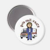 Light Paramedic Girl Magnet (Vorderseite/Rückseite)