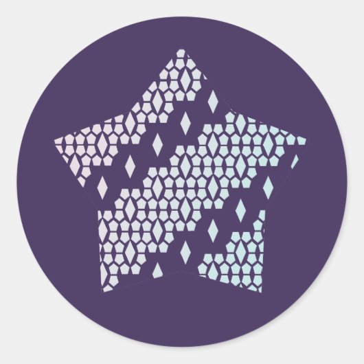 Light Pastel Cotton Candy Honeycomb Diamond Star Runder Aufkleber (Vorderseite)