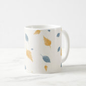 Light Pastel Minimalist Autumn Leaves Pattern Kaffeetasse (VorderseiteRechts)