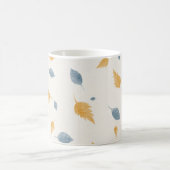Light Pastel Minimalist Autumn Leaves Pattern Kaffeetasse (Mittel)