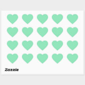 Light Pastel Minze Green Heart Aufkleber (Blatt)