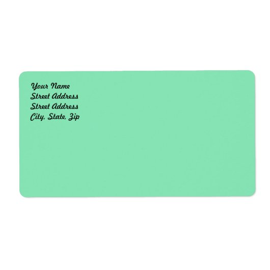 Light Pastel Minze Green Shipping Label (Vorne)