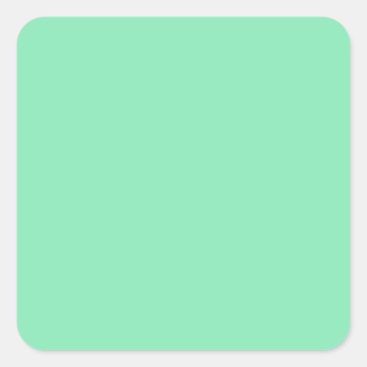 Light Pastel Minze Green Square Aufkleber (Vorderseite)