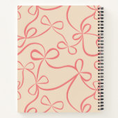Light Pastel Pink Coquette Bow Pattern Custom Name Notizblock (Rückseite)