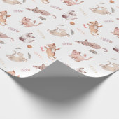 Light Pastell Pink Blush Kitty Geschenk Geschenkpapier (Ecke)