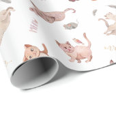 Light Pastell Pink Blush Kitty Geschenk Geschenkpapier (Rolleneckpunkt)