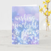 Light & Peace - Blue Glitzern Happy Hanukkah Karte (Gelbe Blume)
