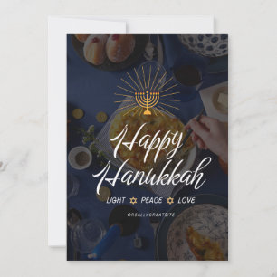 Light Peace Liebe Hanukkah Einladung