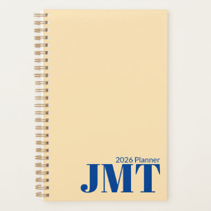 Light Peach and Blue Monogram 2025 Planner Planer