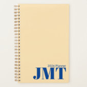 Light Peach and Blue Monogram 2026 Planner Planer (Vorderseite)
