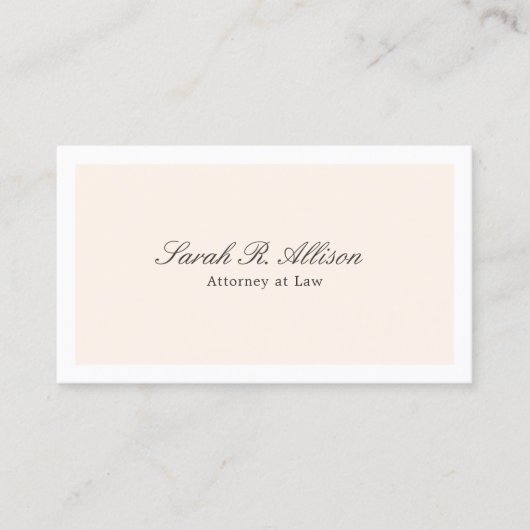Light Peach Business Card Visitenkarte (Vorderseite)