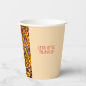 Light Peach Dinner Herbst glücklich Thanksgiving Pappbecher (Vorderseite)