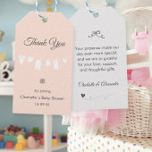 Light Peach Elegant Vielen Dank Baby Girl Dusche Geschenkanhänger