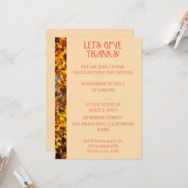 Light Peach Erntedank Abendessen Herbstfest Einladung