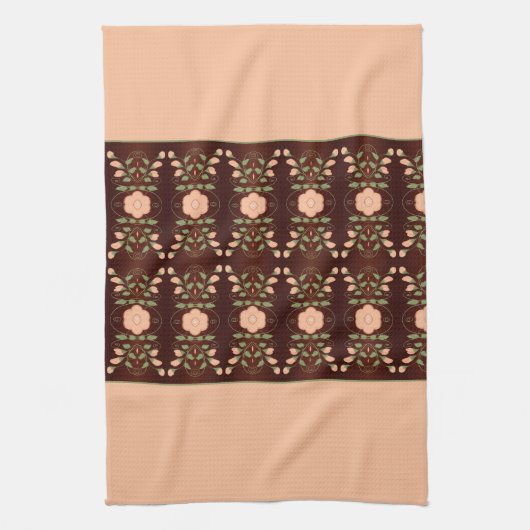 Light Peach Floral Geschirrtuch (Vertikal)