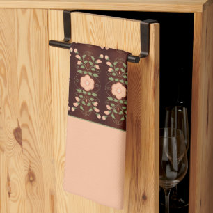 Light Peach Floral Geschirrtuch