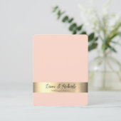 Light Peach Gold Foil Rustikale Hochzeit Einladung (Stehend Vorderseite)