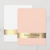 Light Peach Gold Foil Rustikale Hochzeit Einladung (Vorne/Hinten)