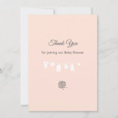 Light Peach Minimalistisch Baby Girl Dusche Dankeskarte (Vorderseite)